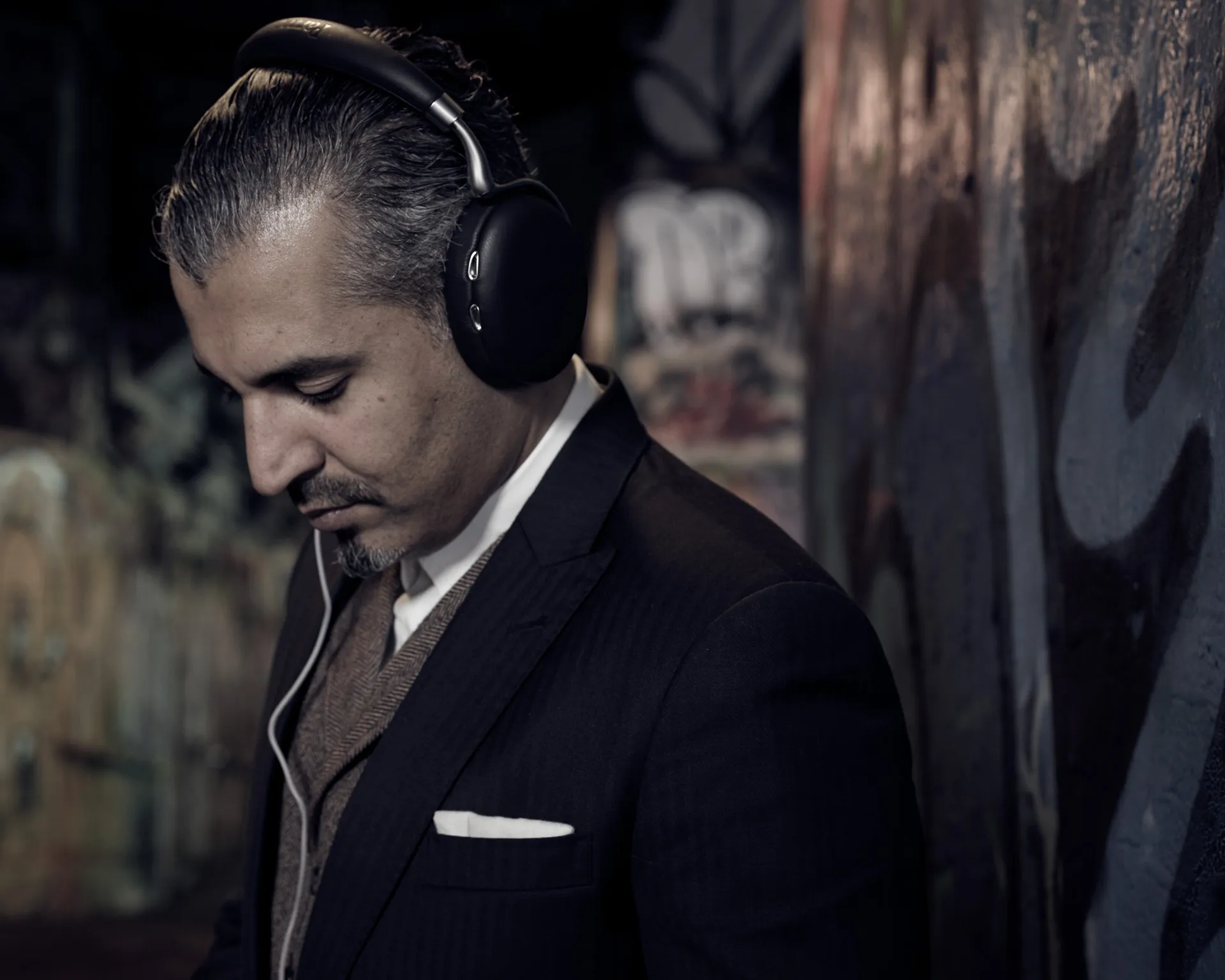 Portrait of Majid Nawaz - with headphones